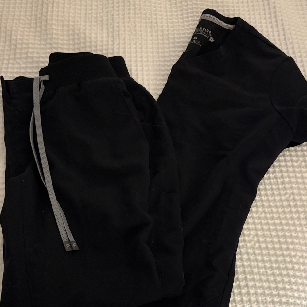 Athleta Black Jogger Ensemble with Gray Accents